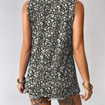 Nadorine Tank Top Blouses Scooped Neck Pleated Front Shirts