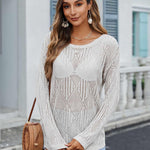 Nadorine Crochet Tops Off The Shoulder Sweaters