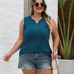 Nadorine Loose Button Down V Neck Flowy Summer Tops