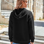 Nadorine Hoodie Oversize Hoodie Casual Waffle Pullover (DE Only)