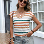 Zeagoo Womens Tops Cap Sleeve T Shirts V Neck Basic Tees Tops