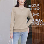 Nadorine Women's Knitted Jumper Elegant Crew Neck Pullover