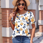 Zeagoo Womens Short Sleeve Tops Floral Boho Shirts