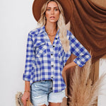 Nadorine Checked Shirt Women's Long Sleeve Costume Blouse (DE Only)