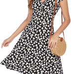 Nadorine A-line dress V-neck floral dress elegant summer dresses (DE Only)