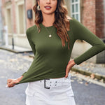 Nadorine Women Y2K Crewneck Long Sleeve Slim Fit T-Shirt