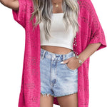 Nadorine Short Sleeve Boho Oversized Knitted Cardigan