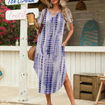 Nadorine Maxi Dress with Pockets Short Sleeve Sundress