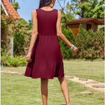 Nadorine Summer Dress Knee-Length Round Neck Floral Dress (DE Only)