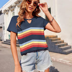 Nadorine T Shirts Women American Flag Tops