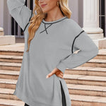 Nadorine Women's Oversized Sweatshirts Hoodies Side Zipper Pullover
