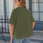Nadorine Women Short Sleeve T Shirts Round Neck Oversized Tee