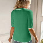 Nadorine Short Sleeve Sweater Crew Neck Dressy Casual Soft Knit Tops