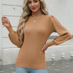 Nadorine Women's Pullover Knitted Pullover Crew Neck Tops