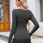 Nadorine Women's Long Sleeve Scoop Neck Shirts
