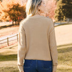 Nadorine Women's Crew Neck Cropped Sweater Long Sleeve Knit Tops