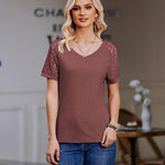 Nadorine Women's Blouse Short Sleeve Lace Top (DE Only)