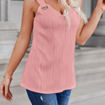 Nadorine Women Summer Tops Cute Tank Tops V Neck 2024 Trendy Fashion Sleeveless Shirts