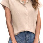 Nadorine Women's Blouse Casual Short Sleeve Shirt (DE Only)