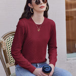 Nadorine Women's Knitted Jumper Elegant Crew Neck Pullover