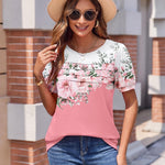 Zeagoo Womens Short Sleeve Tops Floral Boho Shirts