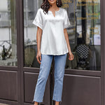 Satin Silk Blouse Tops - Nadorine (Us Only)
