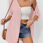 Nadorine Short Sleeve Crochet Kimonos Open Front Cover Ups