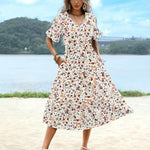 Nadorine Summer Dresses Midi Tiered Casual Dress