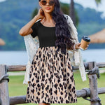 Nadorine Casual Dress Floral Patchwork Dress with Pockets