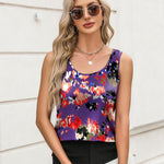 Nadorine Silk Satin Tank Tops Scoop Neck Sleeveless Tops