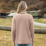 Nadorine Pullover Women's Turtleneck Elegant Long Sleeve Jumper