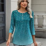 Nadorine 3/4 Length Sleeve Women Tops Blouses