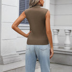 Nadorine Women's 2024 Mock Turtle Neck Sweater Vest