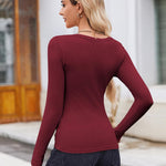 Nadorine Women's Long Sleeve Scoop Neck Shirts
