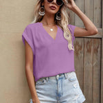 Nadorine Women's Blouses Elegant Chiffon T-Shirt (DE Only)