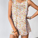 Nadorine Tank Top Blouses Scooped Neck Pleated Front Shirts