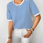 Zeagoo Womens Sweaters Short Sleeve Top Casual Knit Tops