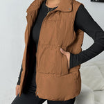 Nadorine Women Puffer Vest Winter Warm Zip Up Padded Outerwear