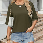 Nadorine Oversized Loose Fit Short Sleeve Striped Tops