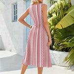 Nadorine Floral Beach Sundress Casual A-Line Midi Tank Dresses