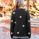 Nadorine Crewneck Pullover Long Sleeve Knit Side Slit Sweater