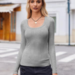 Nadorine Women's Long Sleeve Scoop Neck Shirts