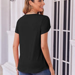 Zeagoo Womens Tops Petal Short Sleeve Summer Casual Shirts
