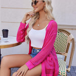 Nadorine Women 2024 Lightweight Crochet Cardigan Long Sleeve Open Front Knit Sweater Summer Kimono Cover Up with Pockets