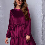 Nadorine Women's Long Sleeve Elegant Velvet Dress (DE Only)