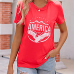 Nadorine Flag Shirts Short Sleeve Patriotic Shirt 4th of July Tee