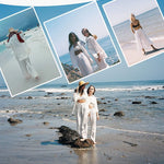 Women 2 Piece Outfits Sets Linen Button Down Long Sleeve Shirts and Wide Leg Pants Sets - Nadorine (Us Only)