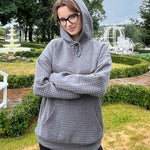 Nadorine Hoodie Oversize Hoodie Casual Waffle Pullover (DE Only)