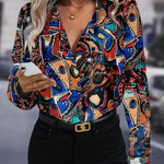 Zeagoo Womens Button Down Shirt Long Sleeve Blouse Business Work Tops Dressy Casual Floral Printed Outfits with Pocket