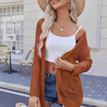 Nadorine Women 2024 Lightweight Crochet Cardigan Long Sleeve Open Front Knit Sweater Summer Kimono Cover Up with Pockets